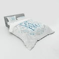 thumbnail image 3 of Ambesonne Nautical Bedding Set 3 Pcs, Marine Words with Fish, Twin, Pale Blue Navy Blue, 3 of 3