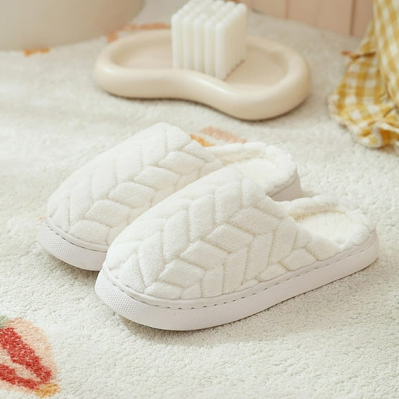 Nilvkv House Slippers, Closed Toe Sandals, Women's Fashion Casual Winter Furry Strap Home Friendly Flat Slippers