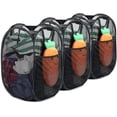 thumbnail image 1 of LAICAIW 3 Pcs Strong Mesh Pop-up Laundry Hamper, Quality Collapsible Laundry Basket with Durable Handles Solid Bottom High Carbon Steel Frame, Easy to Open and Fold Flat for Storage(Black), 1 of 7