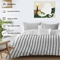 thumbnail image 3 of Stripes Bedding Duvet Cover Set King Size 4 Pieces Modern Art Black Beige Soft Twill Plush Quilt Cover, Include 1 Duvet Cover 1 Flat Sheet And 2 Pillow, 3 of 7