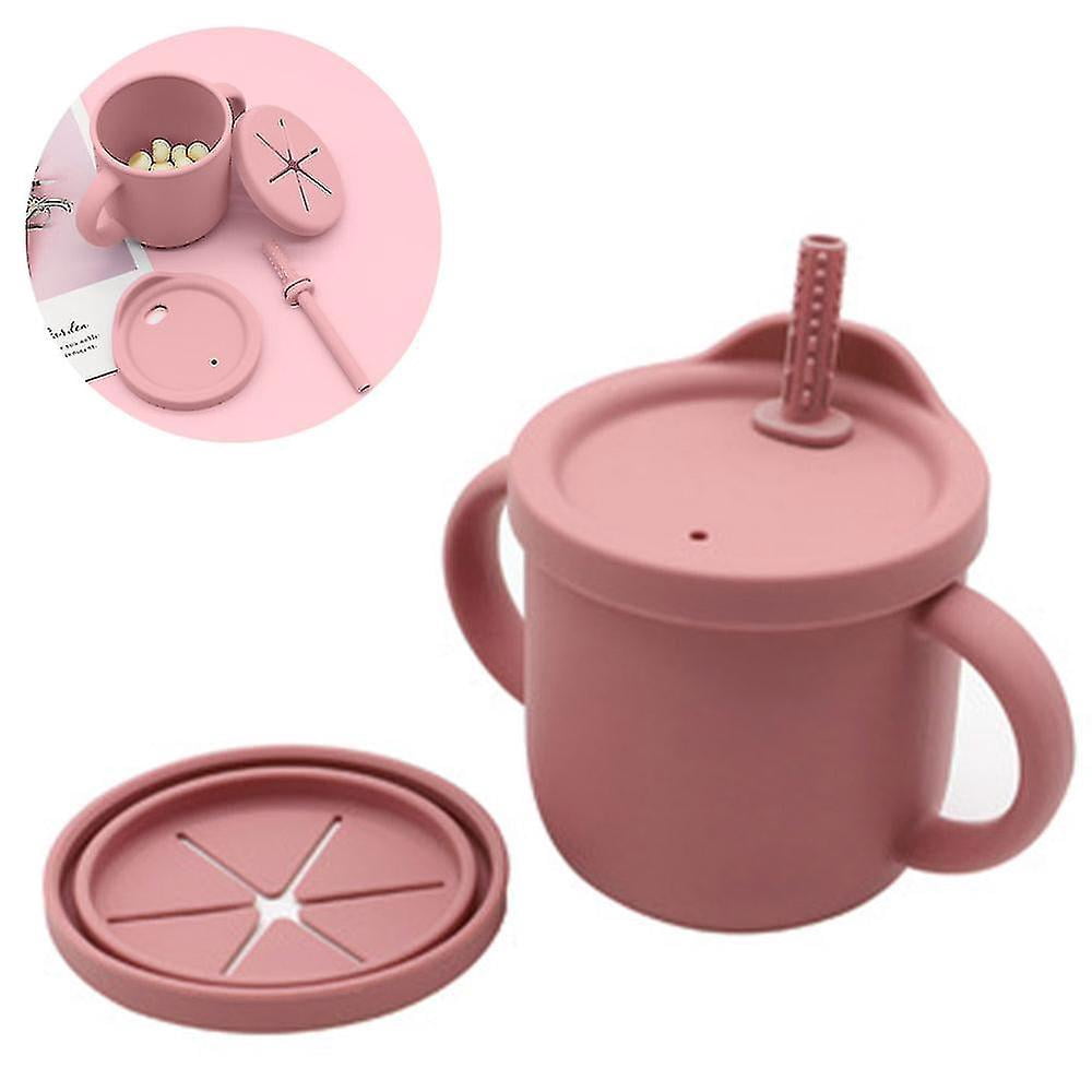 Silicone Sippy Cups For Toddlers, Snack Cups With Straw For Baby