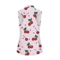 thumbnail image 3 of Uorisanigo Cute Cherry Women's Golf Shirt Casual Fashion Moisture Wicking Casual Tennis Activewear Relaxed Sleeveless Athletic Shirt for Tennis Hiking & Outdoor Sports, 3 of 7