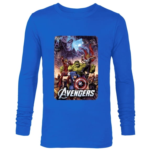 Marvel The Avengers Infinity Saga Comic Cover - Long Sleeve T-Shirt for Men - Customized-Navy