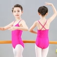 thumbnail image 4 of HAOYUNL Kids Spaghetti Strap Leotards for Girls/Dance Outfit/Girls Dance Costume Teen Leotards for Girls/Short Sleeve Leotard/, 4 of 9