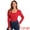 Red, variant on DARING DIVA Women's Square Neck Puff Long Sleeve Basic Ribbed Tunic Blouse Black XS