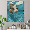 thumbnail image 4 of Cow Underwater Canvas Print, Wall Art for Farmhouse Living Room Bedroom Kitchen Bathroom Office Hotel Restaurant, 4 of 8