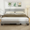 thumbnail image 2 of HOMCOM King Bed Frame with Adjustable Headboard Platform Bed Frame Light Grey, 2 of 9