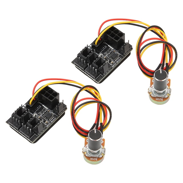 3 Pin 4 Pin Fan Adapter PWM PC Chassis Cooling Fan Hub, 8 Way Splitter 12V Speed Controller With 6 Pin Power Port, 30cm Potentiometer Extension Cable
