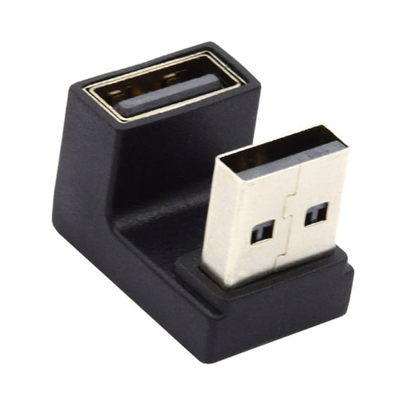 FVH 10Gbps USB3.0 Male to Female Extension Power Data Video Adapter 360 Degree Up Opposite U Shape Back Angled