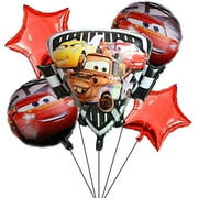 5Pcs Cars Lightning Mcqueen Balloons For Kids Birthday Baby Shower Cars Theme Party Decorations