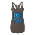 thumbnail image 2 of 3D Blue Skulls Trendy | Womens Fashion Premium Tri-Blend Racerback Tank Top, Brown, Small, 2 of 4