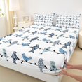 thumbnail image 4 of jejeloiu Whimsical Bird Queen Sheets For Men Women,Branch Pattern Queen Sheet Sets,Blue White,4 Pieces,1 Flat Sheet, 1 Fitted Sheet and 2 Pillowcases, 4 of 6