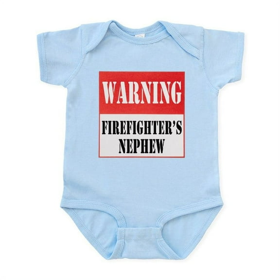 CafePress - Firefighter Warning Nephew Infant Bodysuit - Baby Light Bodysuit, Size Newborn - 24 Months