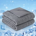 thumbnail image 3 of Amelie Home Twin Cooling Comforter – Reversible Lightweight Blanket for Hot Sleepers, Heather Charcoal Gray 68"x90", 3 of 5
