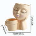 thumbnail image 2 of Hvot&aat Human Face Plant Vase Resin Succulent Planter with Attached Pot Cute Face Flower Pot for Home Desk Office Garden Decor, 2 of 5