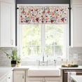thumbnail image 3 of Colorful Flowers Kitchen Curtains and Valances Set, Rod Pocket Curtains Tier Farmhouse Window Curtains 24 Inch Length, Spring Botanical Plants Light Pink 3 Piece Kitchen Curtains Set, 3 of 6