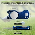 thumbnail image 2 of Golf Divot Tool with Magnetic Ball Marker, Divot Repair Tool, Foldable Fork - Fix Divots, Clean Clubs and Cleats, U Shape Bottom Club Holder, Blue, 2 of 9