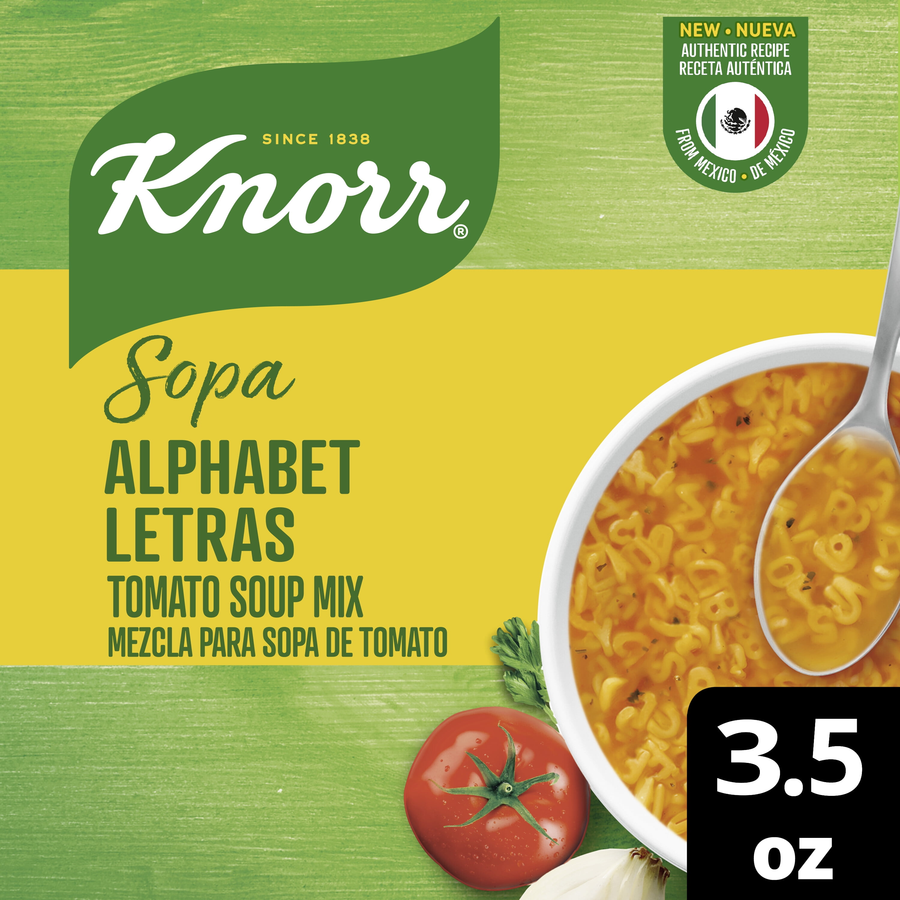 (12 pack) Knorr Sopa Tomato Alphabet Pasta Soup Mix, 3.5 oz