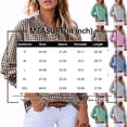 thumbnail image 4 of Mfakffe Long Sleeve Shirts for Women Gingham Plaid Ruffled V‑Neck Button Down Blouse Casual Loose Fit Spring Fall Tops, 4 of 5