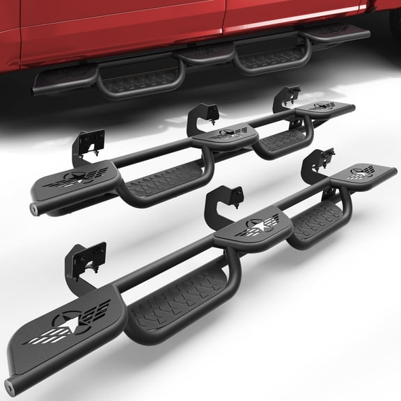 POFENZE Three Raised Steps Running Boards Compatible with 2009-2010-2011-2012-2013-2014 Ford F-150 SuperCrew