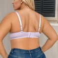 thumbnail image 4 of HOMBOM Balconette Bras for Women Push-Up Everyday Plus Size Unlined Bras Wireless Spaghetti Straps Soft Purple Brassiere 40D, 4 of 9