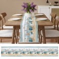 thumbnail image 4 of Blue Shell Coral Seagrass Sea Star Table Runner 13x48in Non-Slip Cotton Linen Table Runners, Vintage Wood Grain Dresser Scarves TableRunner for Dinner Kitchen Dining Wedding Party, 4 of 9