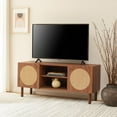 thumbnail image 3 of SAFAVIEH Ophelia Coastal 2 Door 2 Shelf Media Stand, Walnut (46.9 in. W x 15.5 in. D x 21 in. H), 3 of 10