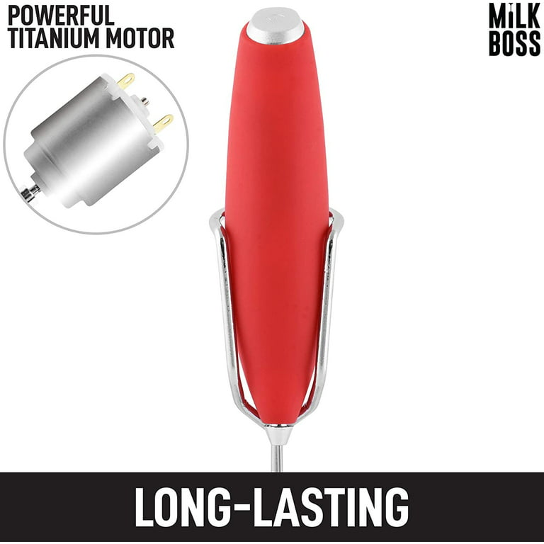 Milk Boss Milk Frother With Holster Stand-RED - The BBQ Allstars