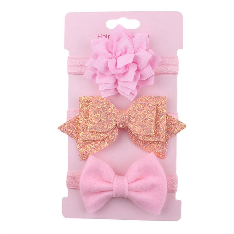 3 Pcs Baby Headband Crown Flower Bows Girl Newborn Elastic Baby Hair Band Turban 3 Pcs Baby Headband Crown Flower Bows Girl Newborn Elastic Baby Hair Band Turban