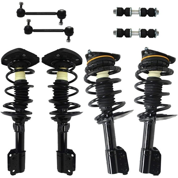 Detroit Axle - Front Rear Struts Sway Bar Links Replacement for Buick LaCrosse Chevrolet Impala 17 inch Wheels ONLY - 8pc Set