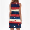 thumbnail image 4 of Women's Summer V-Neck Dress, Independence Day Themed Sleeveless Sundress with Elastic Waist, Perfect for Barbecues and Family Gatherings,Dark Blue 2XL, 4 of 5