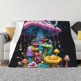 thumbnail image 1 of Balery Colorful Mushroom Manta de Franela con Dibujo, Lujo Ultra Suave y Cálido, Antipelusa y Resistente a las Arrugas para Cama, Sofá, Camping -60"x50", 1 of 6