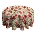 thumbnail image 4 of Multicolor Christmas Floral Pattern Round Tablecloth 60"x60",Wrinkle Wipeable Table Cloth for Kitchen Dining Room Picnic Patio Party, 4 of 6