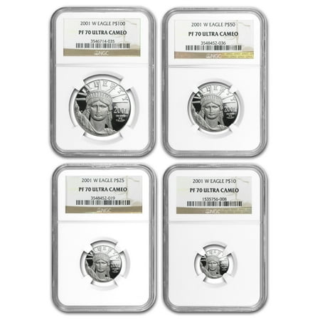Platinum Ngc Coin Set - 2001-W 4-Coin Proof Platinum American Eagle Set PF-70 NGC