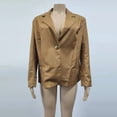 thumbnail image 3 of Abrigo Blazer básico para mujer, manga larga, estilo elegante, cuello en V, atuendo diario (Caqui XXL) Ygjytge Caqui T XXL para Mujer, 3 of 8
