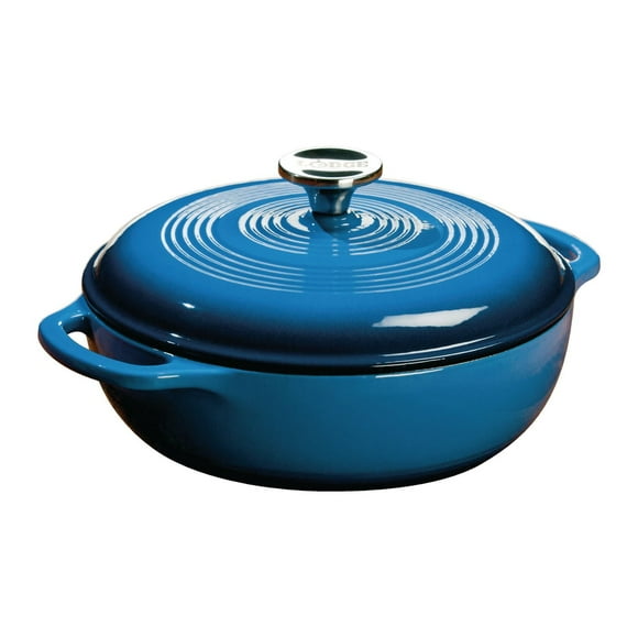Lodge 3 Quart Blue Essential Enamel Cast Iron Dutch Oven