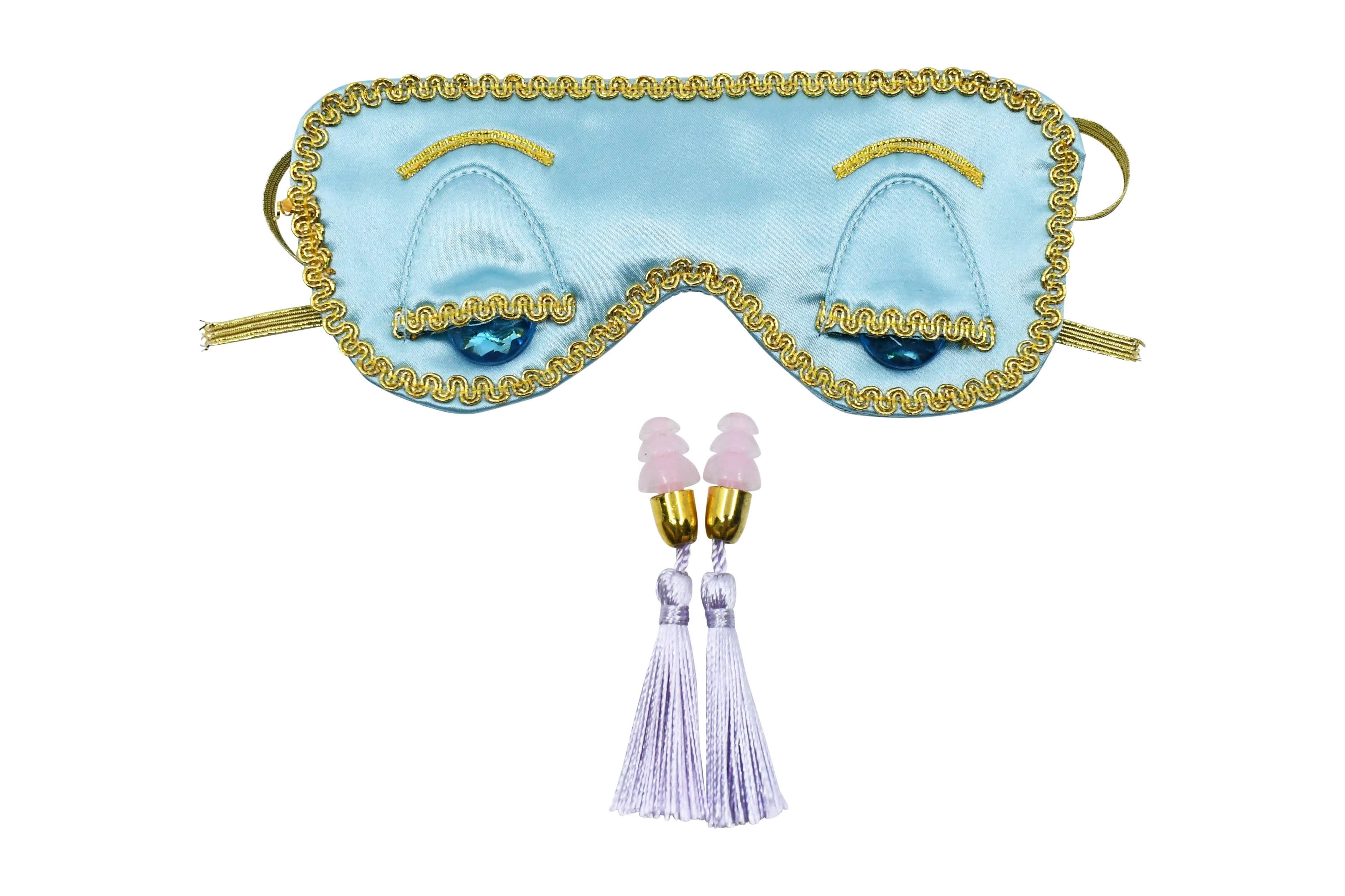 Breakfast at Tiffany Inspired Sleep Eye Mask and Tassel Earplugs Set for Women Audrey Hepburn style