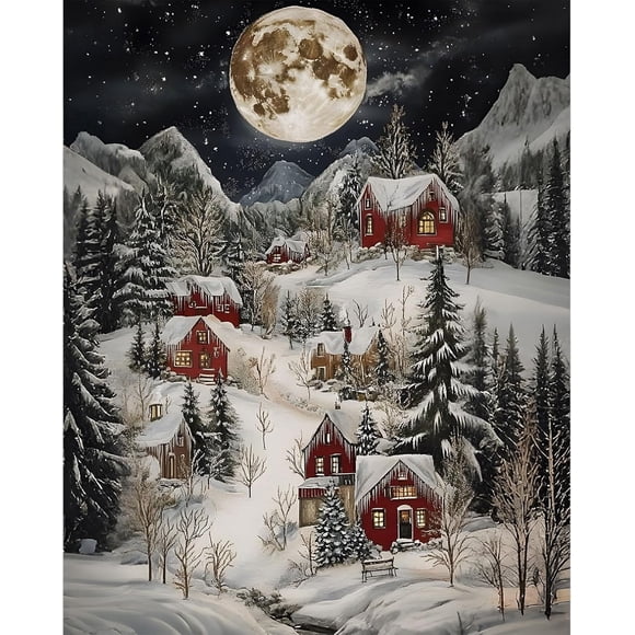EMIEAUFG Kits d'Art de Diamants de Noël pour Adultes, kit de Peinture de Diamants pour Débutants, Art de Diamants Rond 5D pour Bricolage, Art de Diamants en Pointe