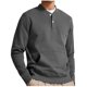 thumbnail image 4 of Blusas y camisas de manga larga con cuello en V para hombre, sudadera informal de color liso con bolsillos y botones, camisetas de poliéster de manga larga con cuello en V para hombre, 4 of 4