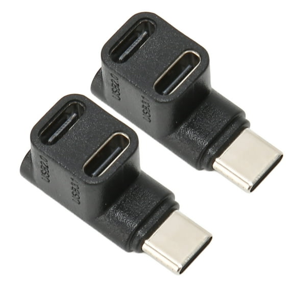 USB C 3.1 90 Angle Adapter, Plug and Play USB C Male To USB C Female Adapter 100W 10Gbps Widely for Laptop