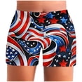 thumbnail image 6 of LEBONYARD Womens Summer Shorts Clearance under $10,Women's Shorts with Fun Prints,Women's Independence Day High-waisted Summer Print Leggings Beach Shorts Red M, 6 of 6