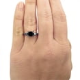 thumbnail image 4 of Dazzlingdaimonds Jewels 1.00Ct Princess Cut Black Diamond Engagement Wedding Band Ring 14K Black Gold Plated 925 Sterling Silver For Women's -5.5, 4 of 4