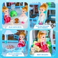 thumbnail image 3 of JoyStone Doll House for Girls, 5-Story 19 Rooms Huge Dollhouse Playset with LED Lights, 2 Dolls, Furnitures, Accessories, DIY Pretend Play Toys Gifts for Kids, Blue, 3 of 9