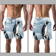 thumbnail image 3 of luoweisi Men's Beach Shorts Quick Dry Swim Trunks with Mesh Lining Penguin 2XL, 3 of 5