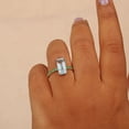 thumbnail image 5 of Baguette Aquamarine & Emerald Ring, Minimalist Ring, 925 Sterling Silver Ring, Engagement Ring, Proposal Ring, Handmade Jewelry, 5 of 5