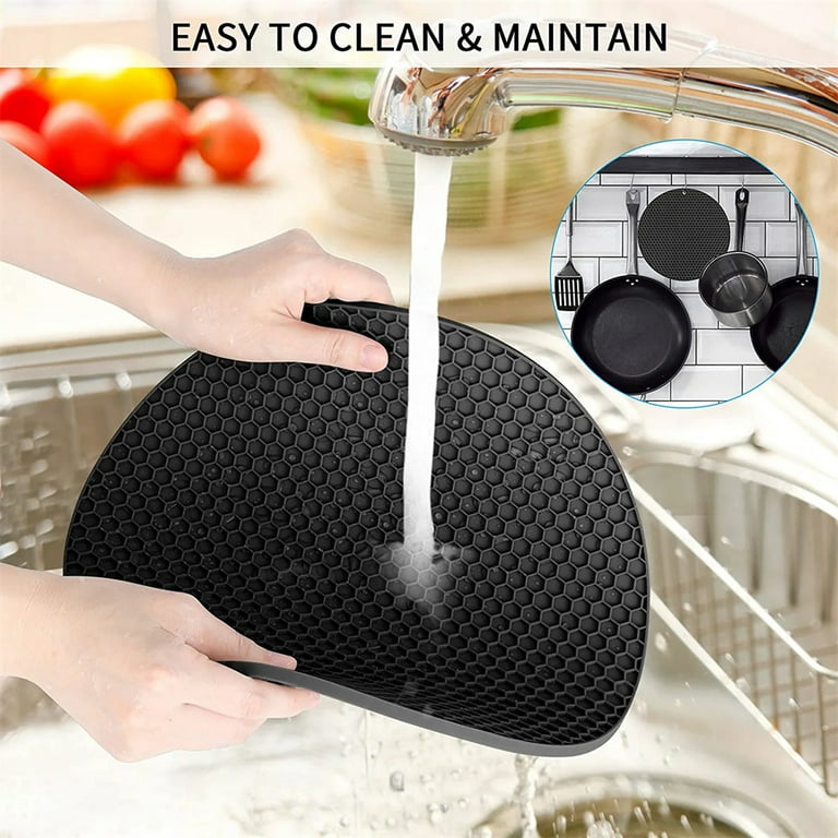 Silicone Hot Pad Non-Slip Silicone Mat Rubber Heat Resistant Kitchen  Cooking Hot