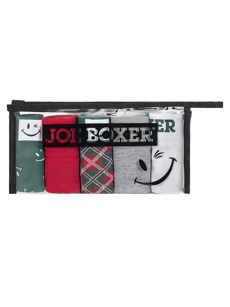 Joe Boxer Women's Cotton Holiday Giftable Bikini Panty Set, 5-pack, Sizes XS to 3X