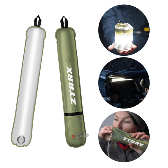 Ztarx Inflatable LED Tube Light USB Solar Charging Built-in Battery Air Light Waterproof Outdoor Photography Camping Lighting
