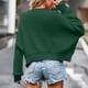 thumbnail image 4 of Suéter de cuello redondo para mujer, moda, suelto, talla grande, color, manga larga, tops, suéter para mujer, 4 of 4