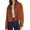 Burnt Orange, variant on Women's Faux Suede Cropped Jacket Casual Fall Fashion Button Down Winter Coats Outerwear Trendy Clothes